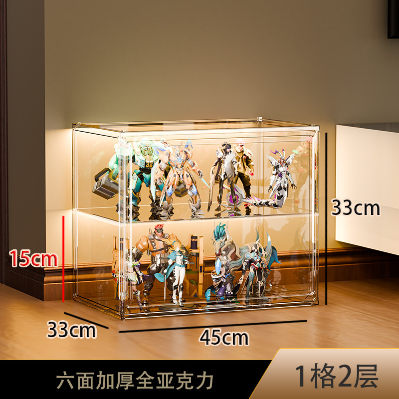 전체 아크릴 레이어드 2칸 [가로 칸막이*1 포함]