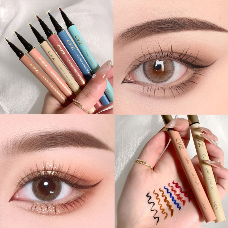 CVZ Fine Smooth colour Eyeliner Liquid Pen waterproof Halo Easy Bleaching Quick-drying sponge Brush beginner