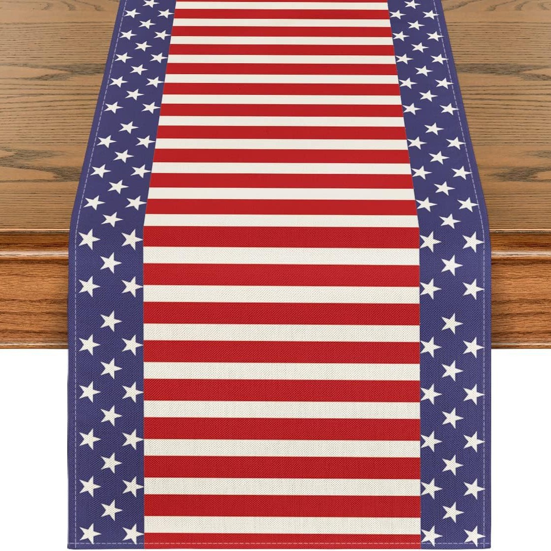 Transfronterizo 2024 Amazon nuevo día independiente pentáculo lino tabla bandera tabla de comedor tabla de té tabla de bandera