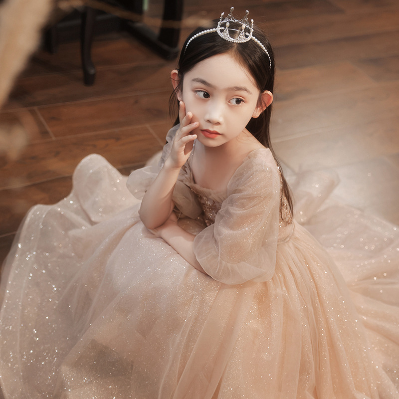 儿童礼服ertong小女孩钢琴演出服11花童婚纱公主裙11女童周岁礼服