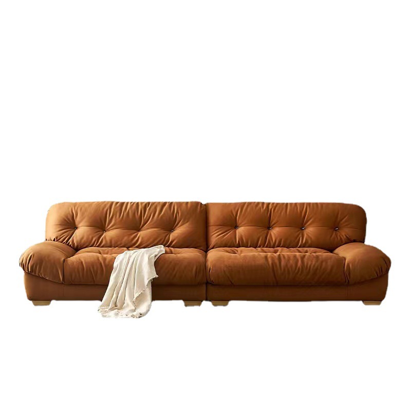 Nube italiana sofá diseñador tecnología tela completa esmerilado cuero abajo sofá de tela salón combinación muebles