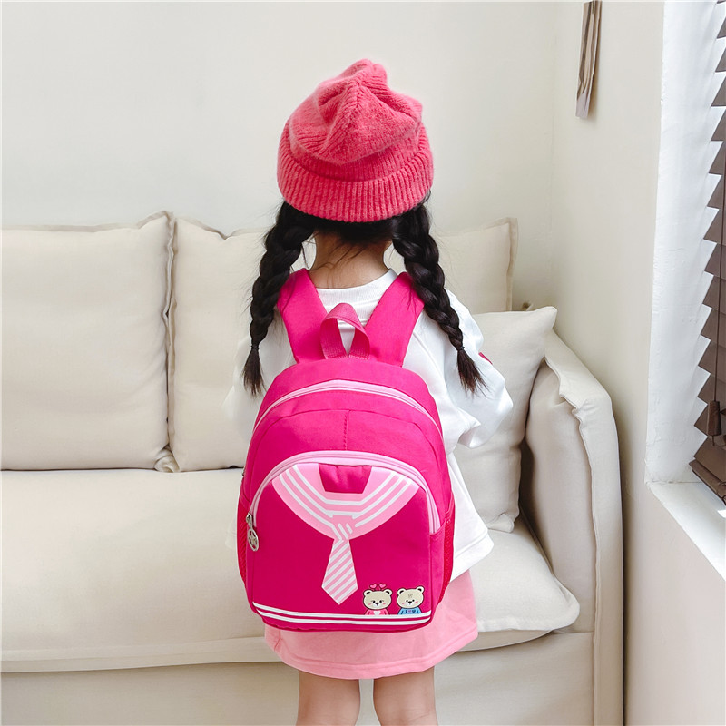 Wholesale Nylon Children's Backpack with Red Scarf, Fresh and Cute Dual Shoulder Bag for Primary and Kindergarten Boys and Girls, Adorable Schoolbag
