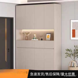 鞋柜室内门口外楼道入户玄关柜一体靠墙走廊用大容量鞋架奶油风