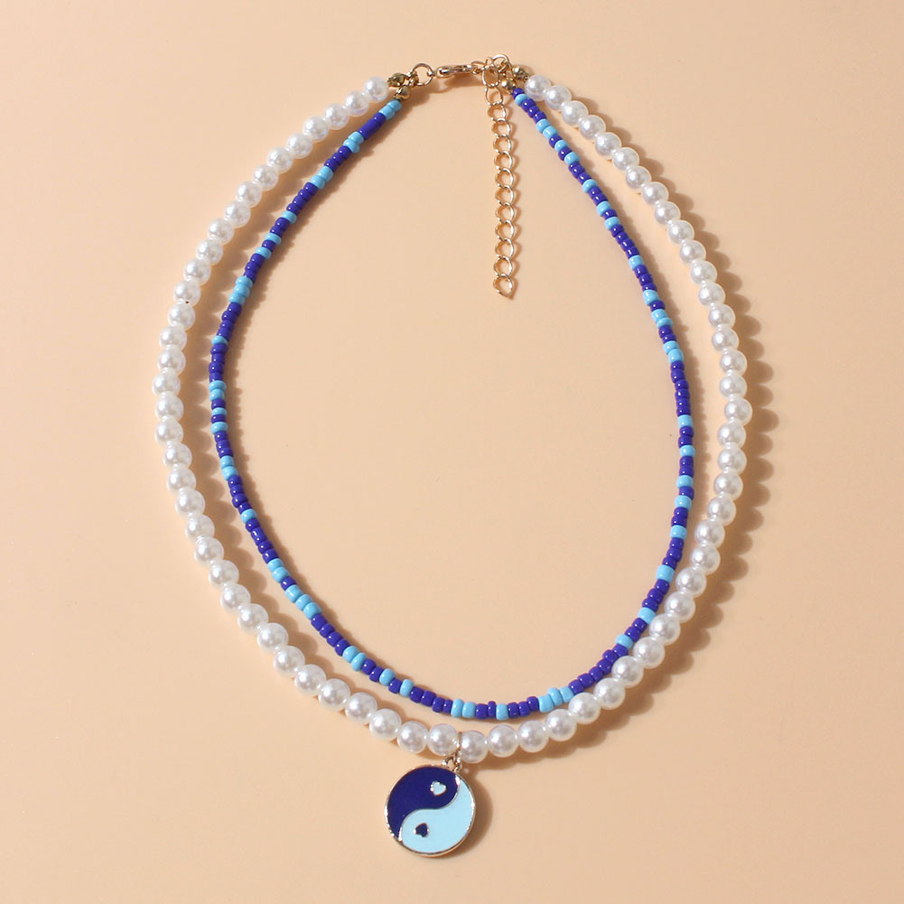 bohemia color miyuki beads pearl chain Tai Chi necklace wholesale nihaojewelry