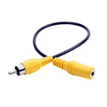 3.5mm母对RCA公 莲花音频线 信号转接线 AUX母转莲花公音响耳机孔