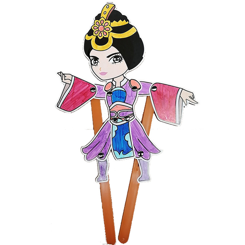 Juego de sombras Diy hecho a mano Viaje al oeste Personajes Puzzle para niños Paquete de material de pintura Jardín de infantes Juguetes de ensamblaje creativo