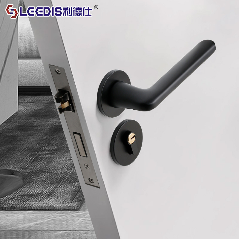 メーカー直販家庭用室内ドアロック寝室黒実木門執手錠トイレ静音分体錠|undefined