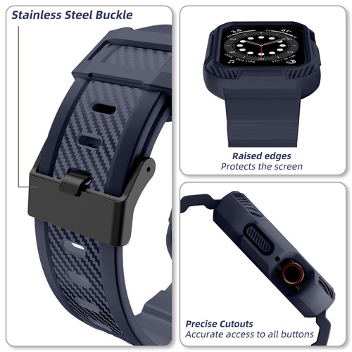 Apple Watch Sandstone One-Piece Strap for Apple Watch TPU Band iWatch 1-6th Generation Square Buckle Wrist Strap