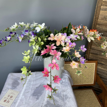 仿真单支垂丝茉莉绢花海棠单支轻奢假花家居室内造景插花摄影道具