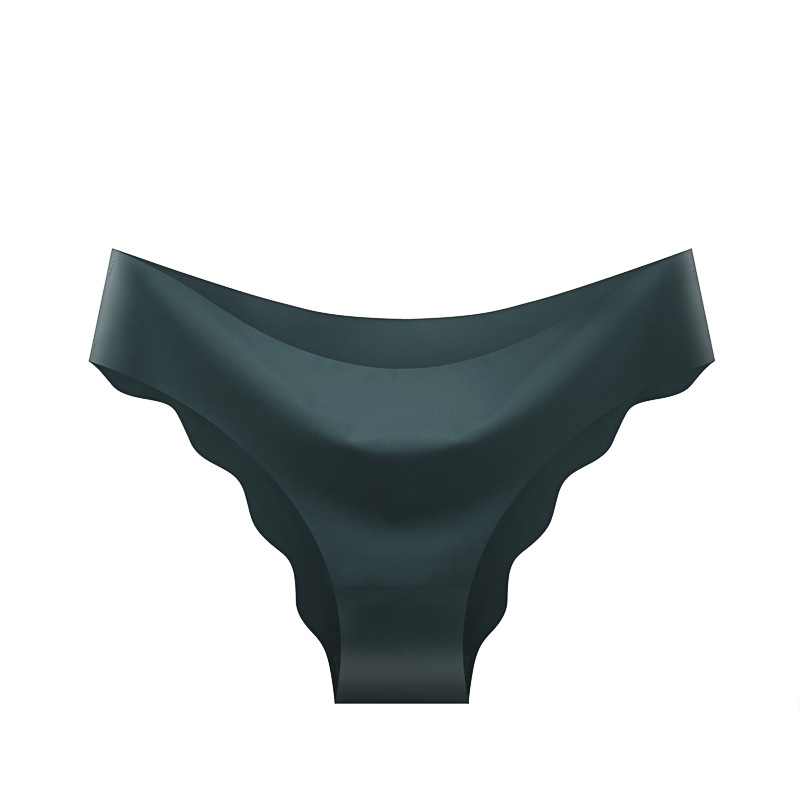 Cross-border European and American seamless one-piece ice silk women's bikini underwear wavy edge breathable girls' plus size briefs