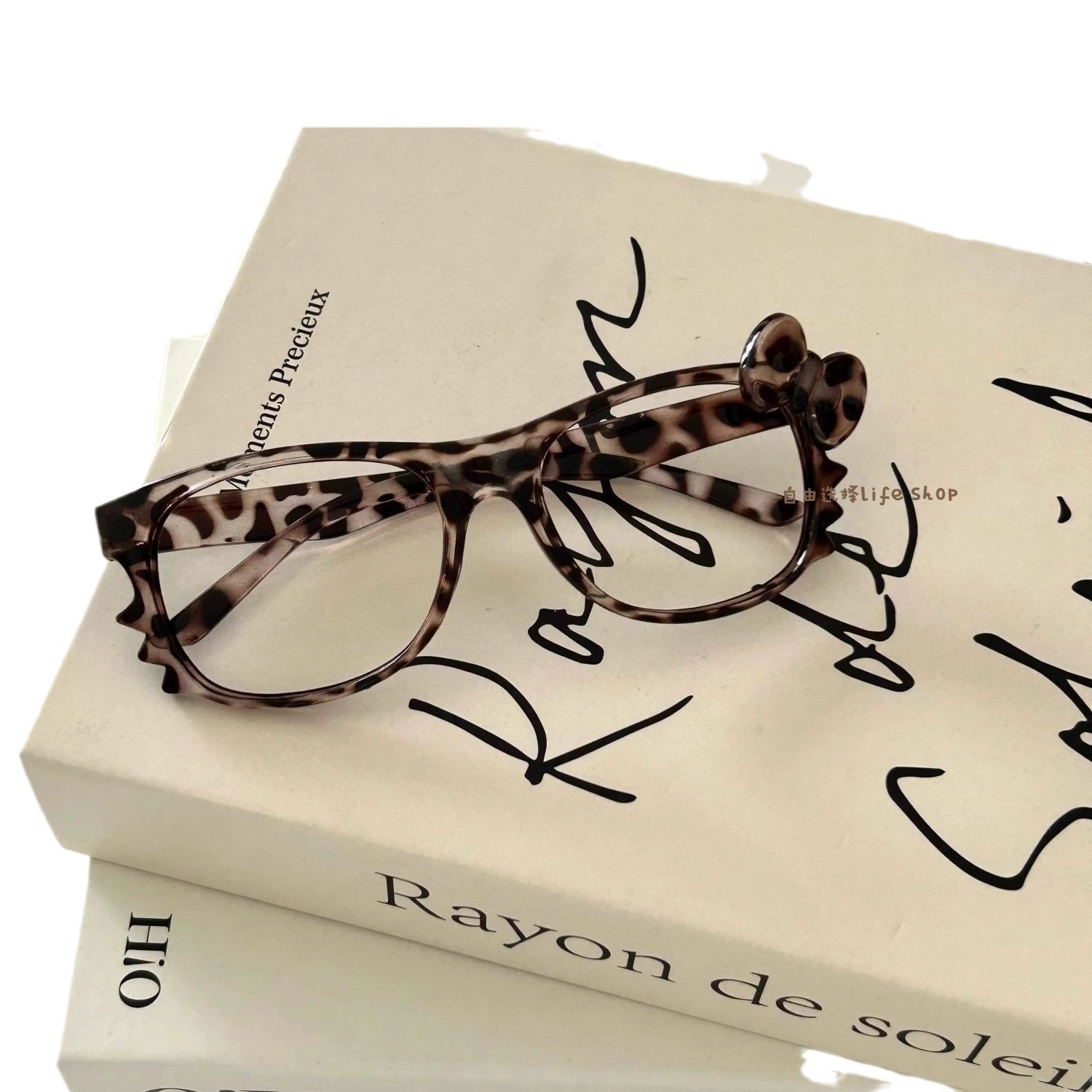 Glasses frame decorative plain iTy cute elliptical frameless lens TY leopard 2kkins frame retro