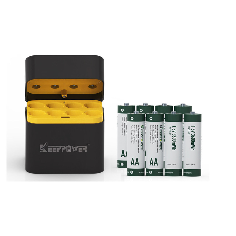 1.5V Rechargeable Aa Battery Charger 4-Slot 8-Slot Storage Box No. 5 Rechargeable Lithium Battery Charger
