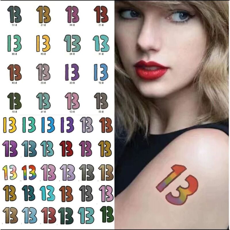 Concert mildew same digital tattoo stickers non-semi-permanent Taylor swift ins waterproof letters and numbers