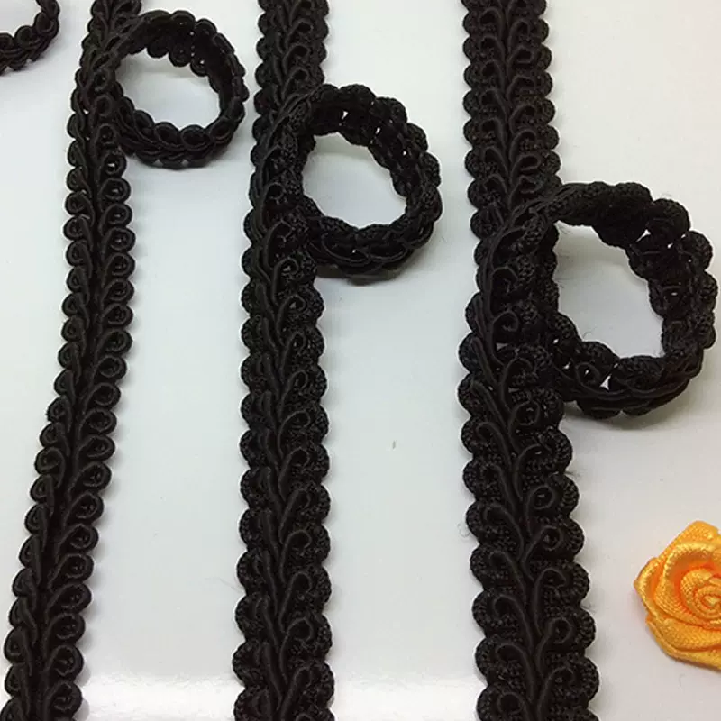 厂家直供黑色蜈蚣带人字织带花边 服装配件灯饰diy辅料