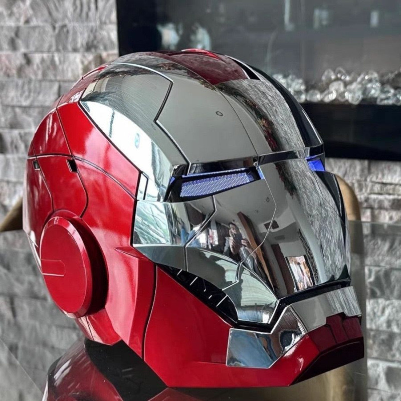 Celebridad de Internet transfronterizo luminoso Iron Man casco 1 \ 1 máscara puede abrir adultos niños modelo cosplay apoyos