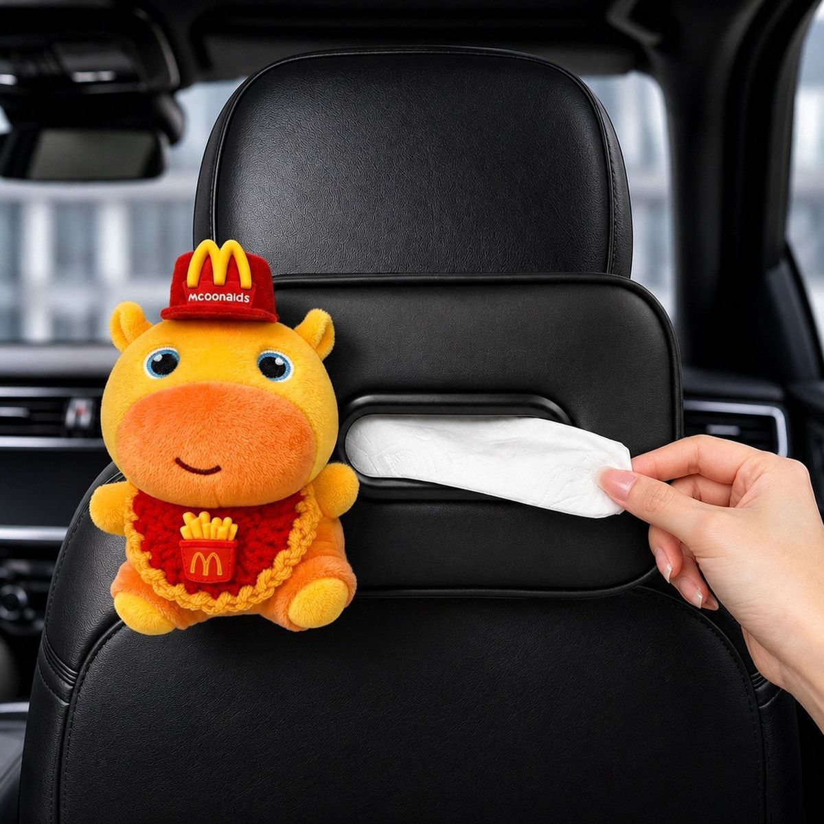 Capybara Lulu Car Tissue Box - High-end Hanging Car Interior Tissue Box, Creative and Cute Tissue Box for Women