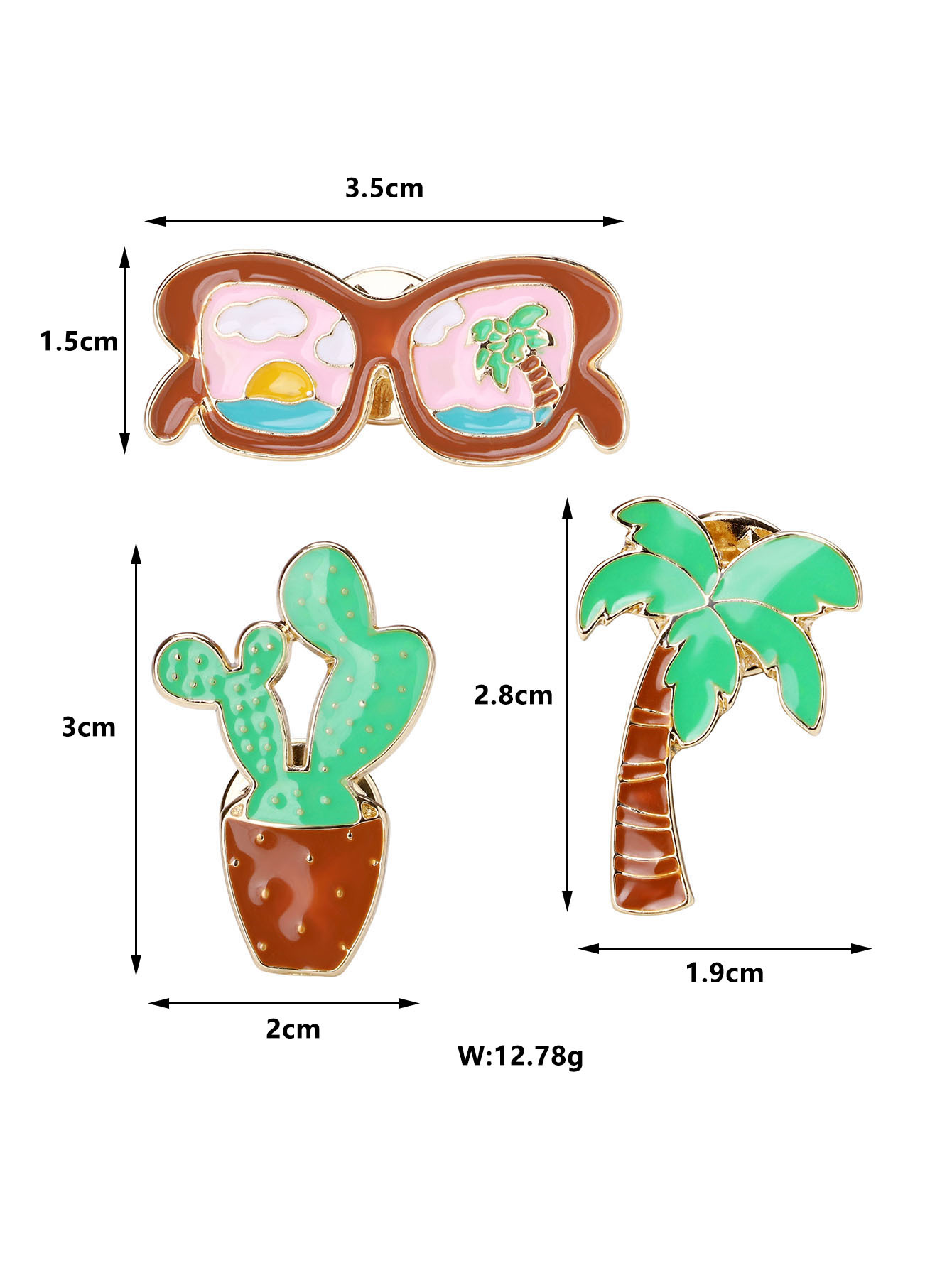 20g Weight Brooches Classification Holiday, Daily Occasion Alloy Material Tree, Planet Pattern All Seasons Season Unisex Gender Enamel Design Cute, Modern Style Style Cute Modern Style Pin Tree Planet Alloy Enamel Unisex Brooches 10