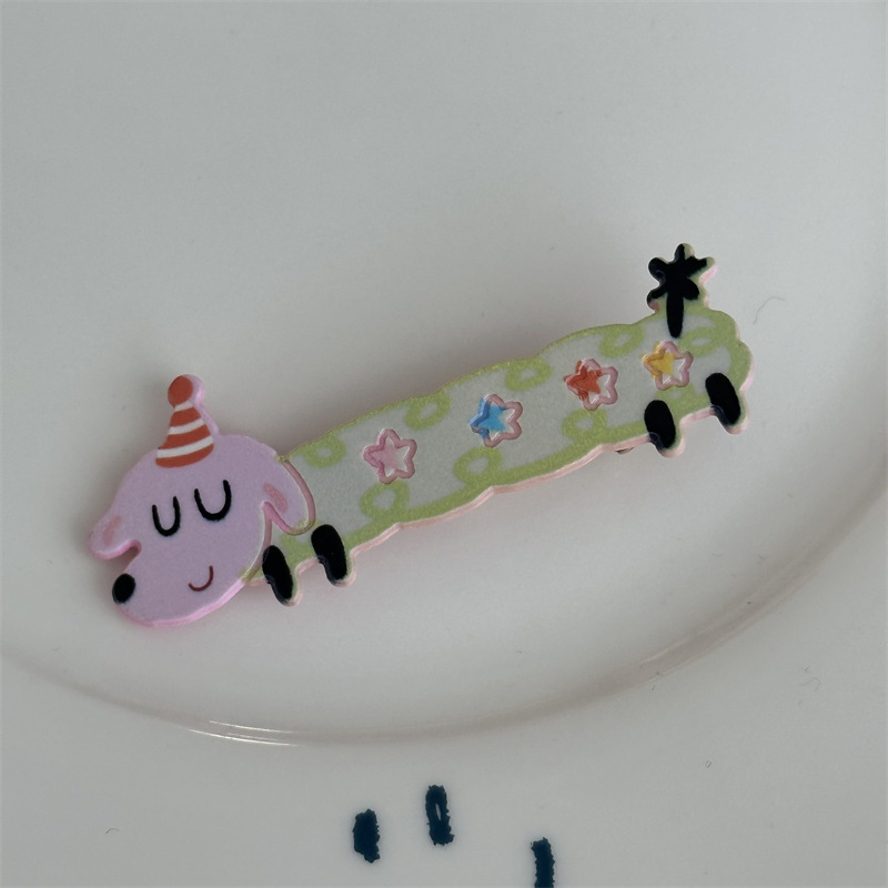 Forcina per capelli a forma di cucciolo, dolce, ragazza dei cartoni animati, a forma di cuore, a forma di becco d'anatra, lunga, con frangia, fermaglio per capelli spezzati, accessori per capelli Nuovo_voghion.com