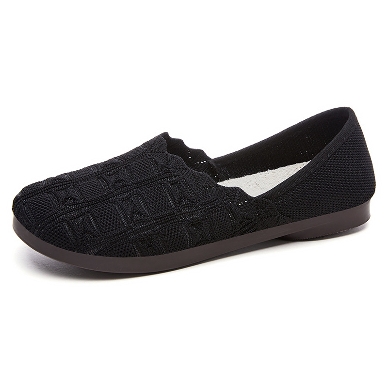 Zapatos de mujer versátiles nuevos zapatos de verano transpirables de un solo pie de tela hueca zapatos de malla de moda casual