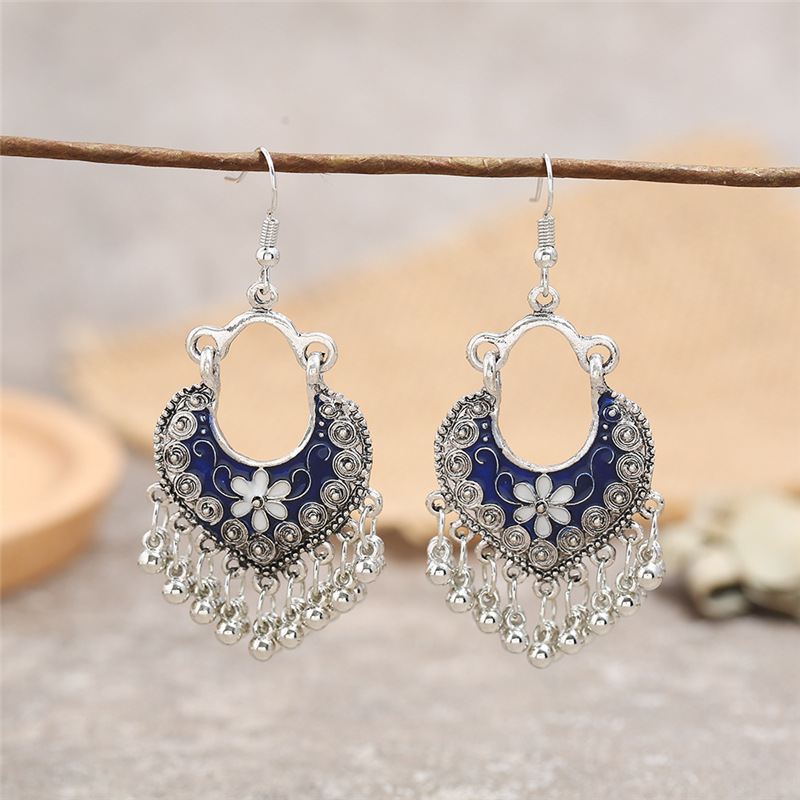 Geometric, Water Droplets, Owl Pattern 1 Pair Retro Geometric Water Droplets Owl Alloy Tassel Women's Drop Earrings