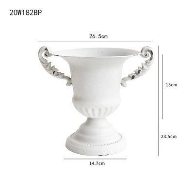 Vintage blanco vintage florero estilo europeo florero boda banquete Hotel decoración del hogar tienda de flores floral