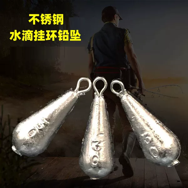Water drop lead pendant spot wholesale hanging ring lead pendant fishing water drop stainless steel ring rust lead pendant fishing gear