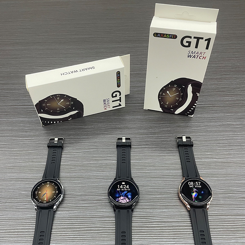 Pantalla redonda de piel de camarón, reloj inteligente GT1, frecuencia cardíaca, presión arterial, oxígeno en sangre, pulsera deportiva, llamada Bluetooth, varios idiomas