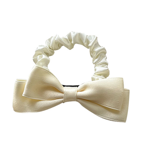 French retro ballet style hair accessories satin double-layer waist bow collar ponytail hair circle girl versatile hair accessories