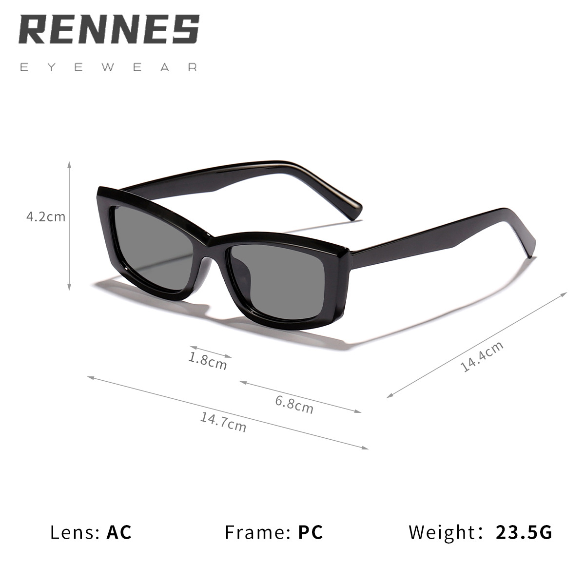 Nuevas gafas de sol al por mayor de plástico al por mayor personalizadas con ojos de gato para exteriores