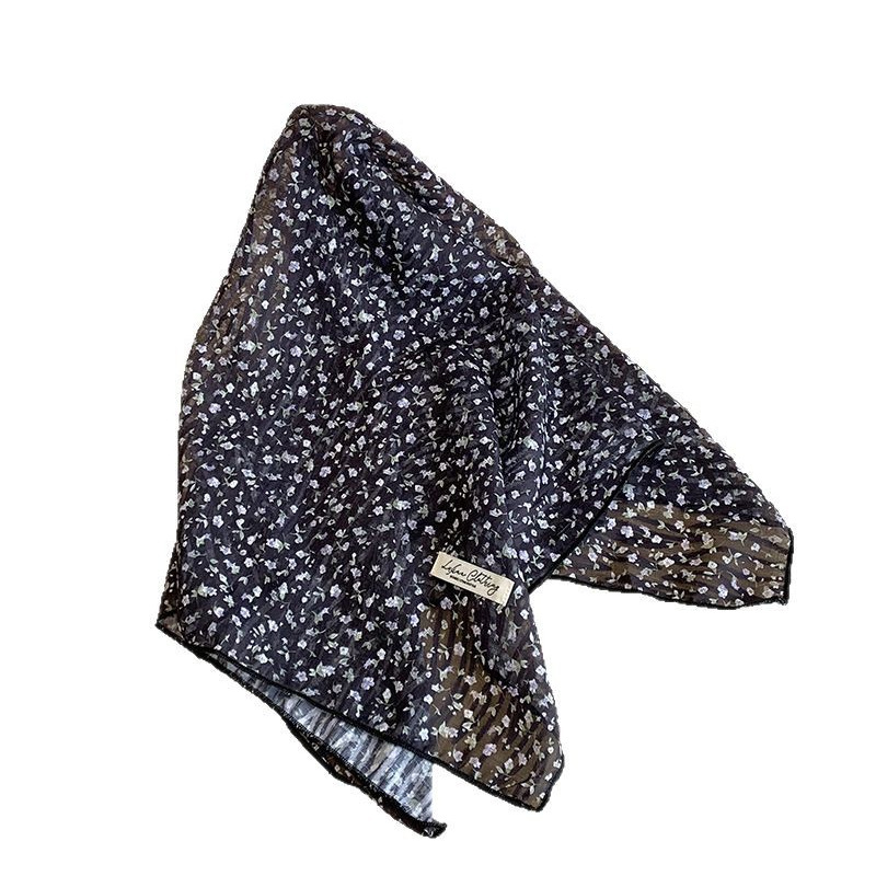 Buñuelo de seda de primavera y otoño nuevo buñuelo cuadrado de flores pequeñas buñuelo foto toque de cabeza pequeño cinturón de cabello fresco