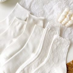 白色襪子女可愛日系jk襪lolita花邊襪ins潮夏天中筒襪女學院短襪