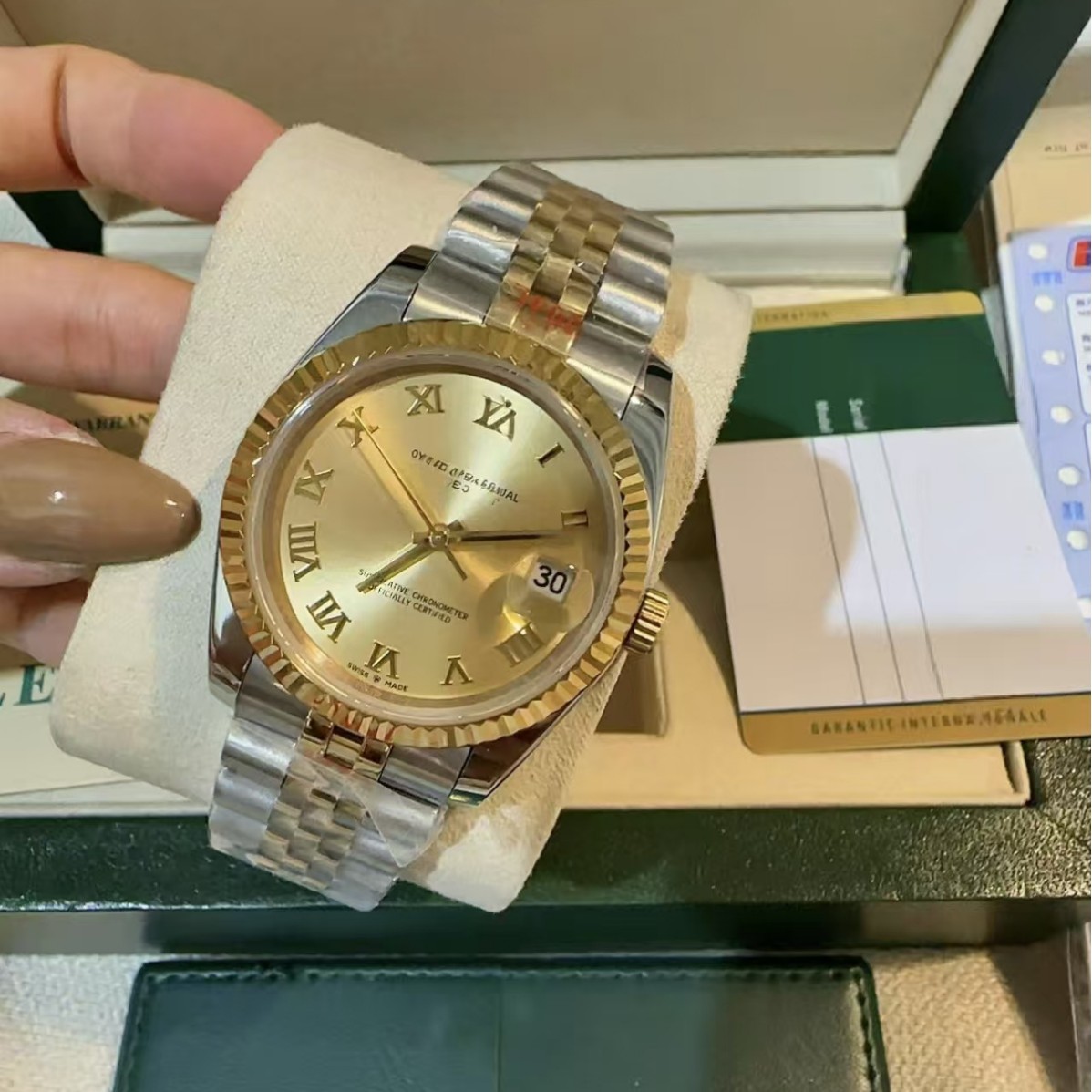 Factory Direct Sales Laojia Log Mechanical Watch Fully Automatic Mechanical Watch Luminous Nail Steel Belt Cross-Border Foreign Trade Dropshipping