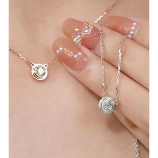 Card flying saucer mosan diamond necklace fidelity moissanite clavicle chain cross-border live supply physical store jewelry wholesale