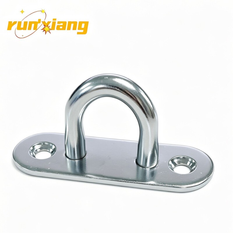 304 Stainless Steel Oval Door Latch, Eye Plate, Fixed Ring Base, Marine Hardware Accessories