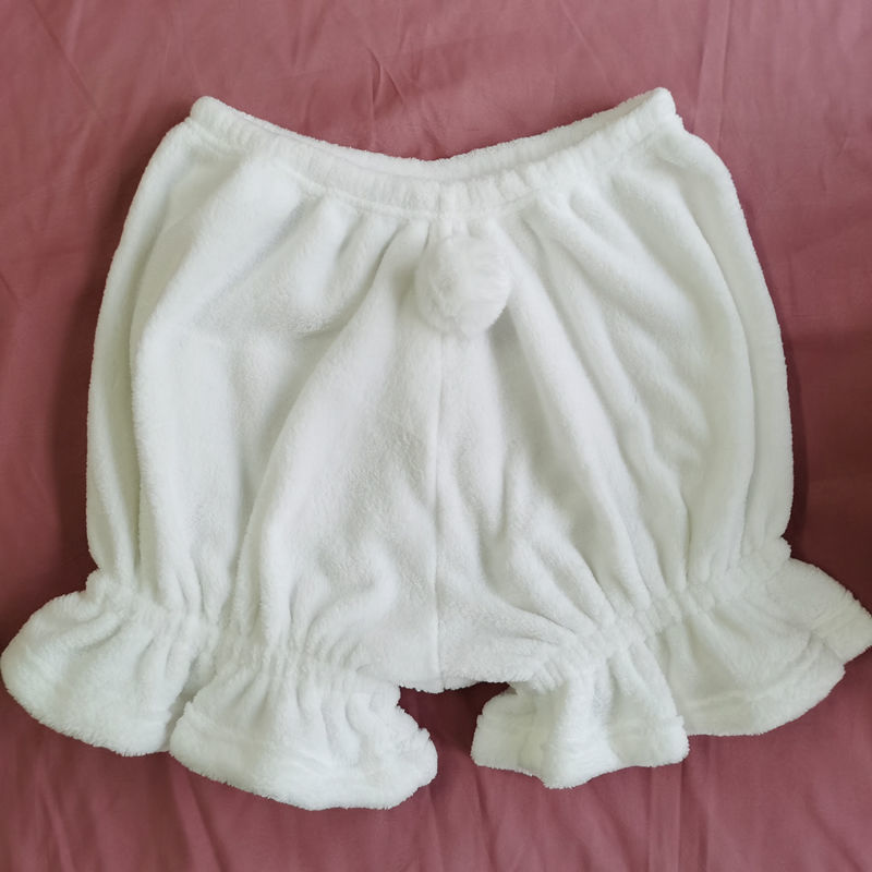 토끼 꼬리 호박 바지 두꺼운 양면 벨벳