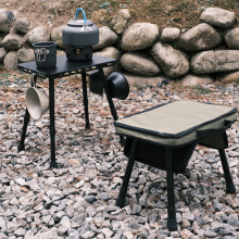 战术小马凳双用桌椅桌腿升降户外露营轻量化小凳子便携式钓鱼折叠