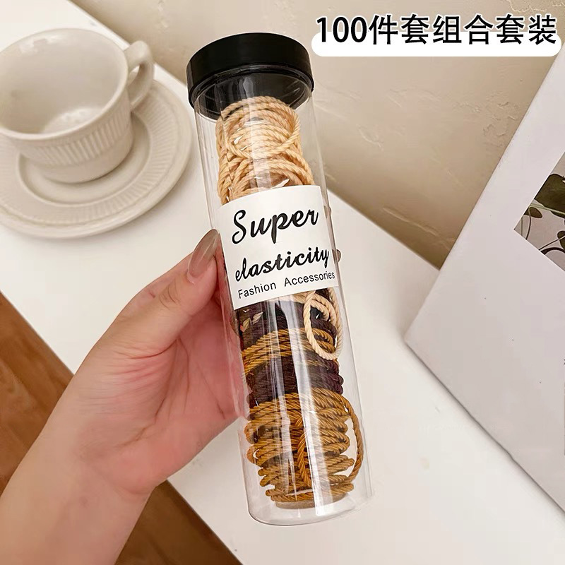黑色皮筋女扎头头绳皮套高弹力耐用头饰发绳气质扎头发橡皮筋发圈|undefined