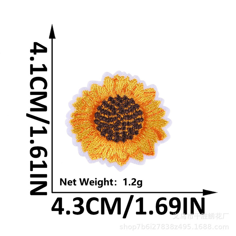 Amazon ベストセラー花アクセサリー布ステッカーデイジーコンピュータ刺繍ステッカー DIY 穴パッチステッカー在庫卸売|undefined