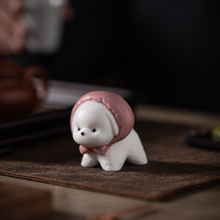 Creative Cute Puppy Tea Pet Ornaments Ceramic Zodiac Small Tea Play Tea Table Tea Table Decoration Micro Landscape Landscaping
