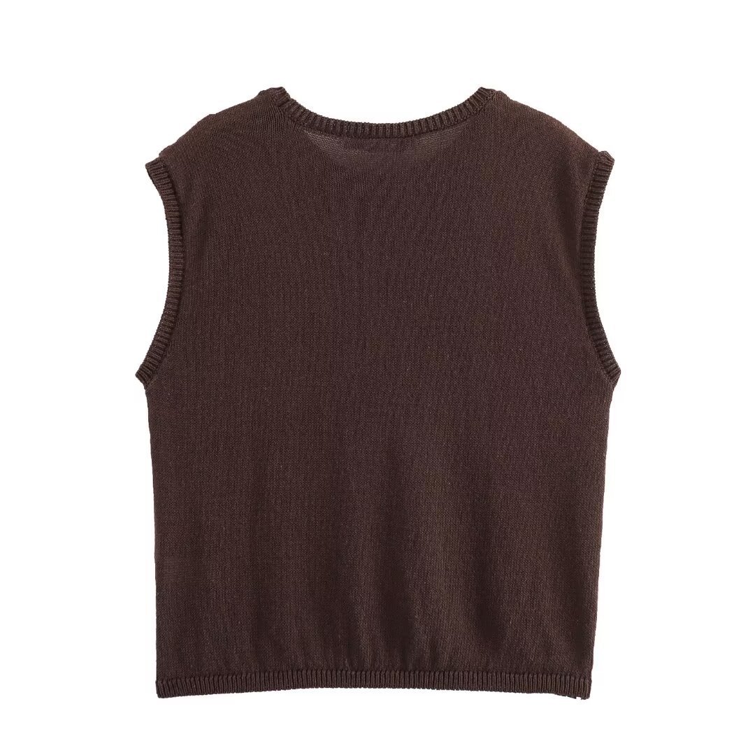 Set di pantaloni con scollo rotondo e gilet alla moda autunno 2024 da donna_voghion.com