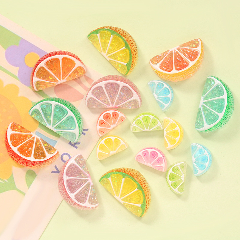 Ice Transparent Imitation Fruit Lemon Slices DIY Cream Glue Hairpin Manicure Mobile Phone Case Shoe Buckle Resin Jewelry Accessories