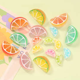 冰透闪仿真水果柠檬片 diy奶油胶发夹美甲手机壳鞋扣树脂饰品配件