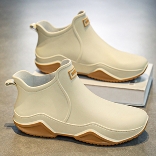 Men's Rain Boots, Summer Short-Tube Rubber Shoes, Rainy Day Fishing Rain Boots, Kitchen Work Chef Takeaway Work Water Shoes