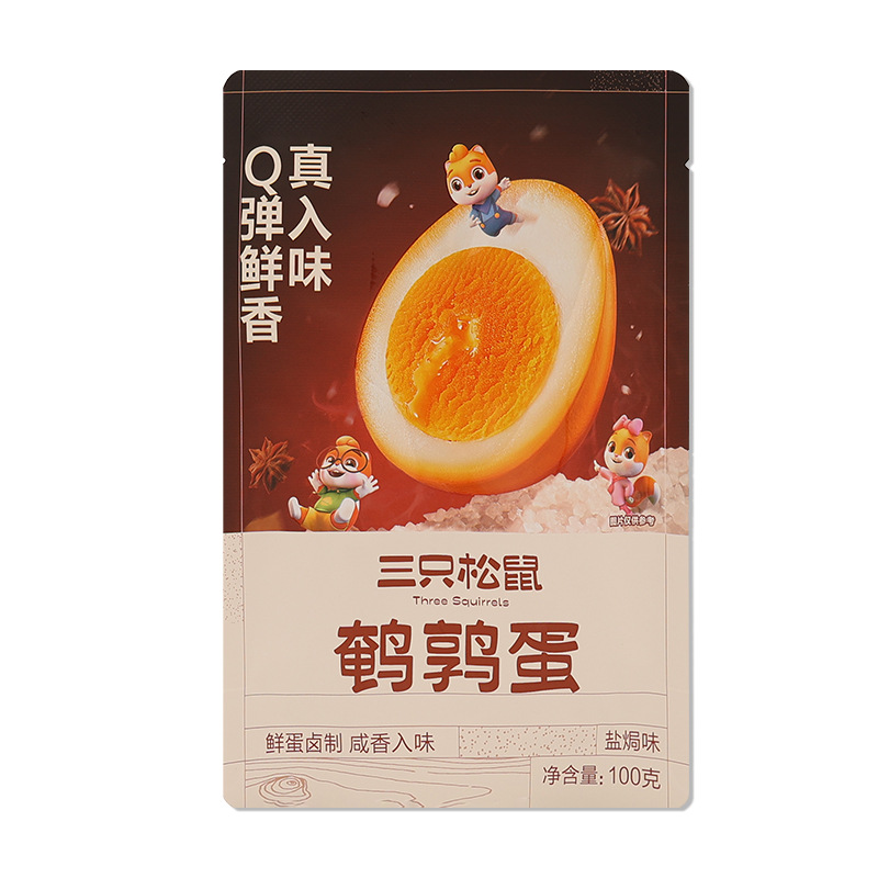 三只松鼠鹌鹑蛋100g袋装卤蛋独立包装盐焗卤味零食休闲小吃