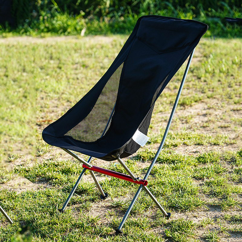 in stock Outdoor Reclining Moon Chair Folding Chair Portable Ultra Light Aluminum Alloy Camping Beach Leisure Fishing Chair