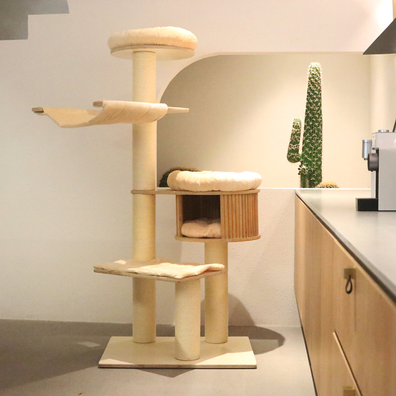 Gran gato agarra la placa no ocupa el suelo árbol gato estante de gato minimalista gran gato nido todo en un árbol gato madera sólida estante de escalada