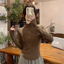 德绒打底衫大码长袖T恤女士秋冬爆款不规则设计感微胖显瘦上衣ins