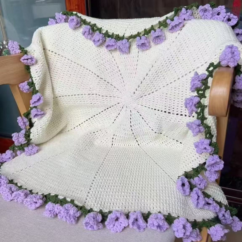 玫瑰花束毯子材料包郁金香花毯毛线团手工编织送闺蜜直销|undefined