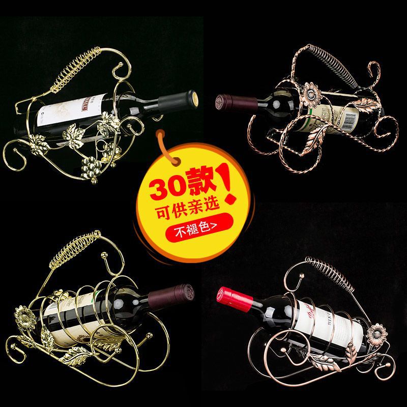 Estante de vino de estilo europeo Estante de vino Estante de vino Decoración de gabinete de vino Decoración de botella de vino Estante de copa de vino tinto Estante de copa de pie alto al revés