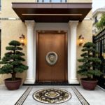 新中式纯铜入户门圆形立体饰件适配别墅农村自建房厂家直供可定制